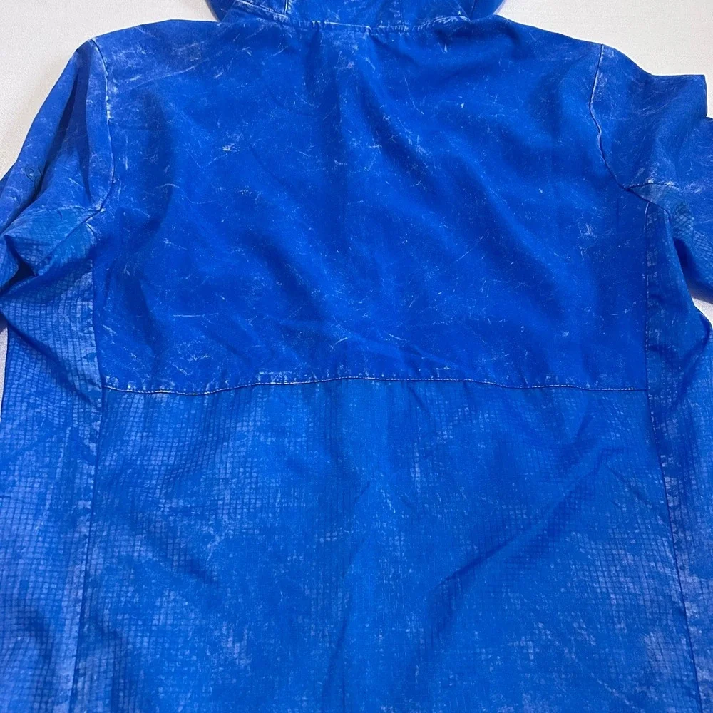 Adidas Own The Run Jacket Mens Small Blue Lightweight Hooded Running Windbreaker
